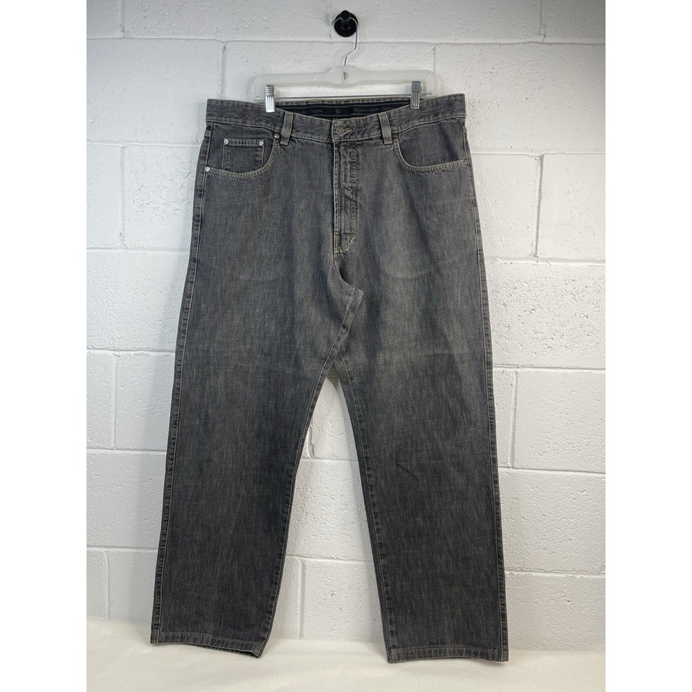 Ermenegildo Zegna Vintage Charcoal Jeans 100% Cotton Made In Italy‎ Size 40x30